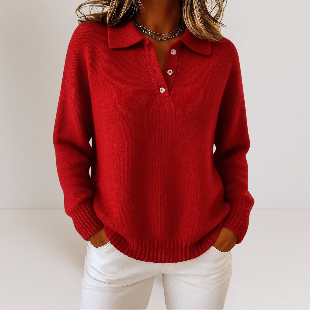 Olivia | Pull Doux à Col et Boutons