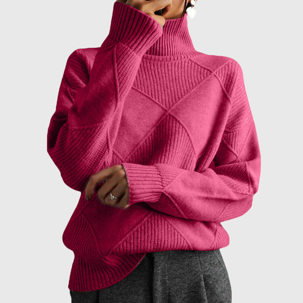 Agathe | Pull Col Montant Texturé