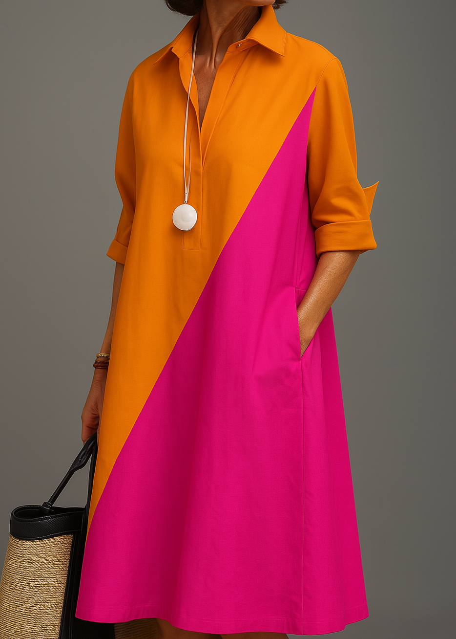 Élodie™ | Robe chemise midi raffinée