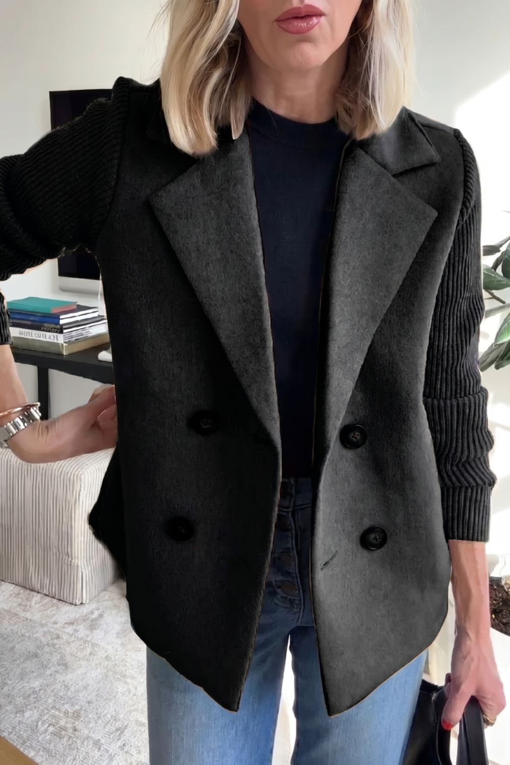 Camela™ Blazer à Manches Tricotées