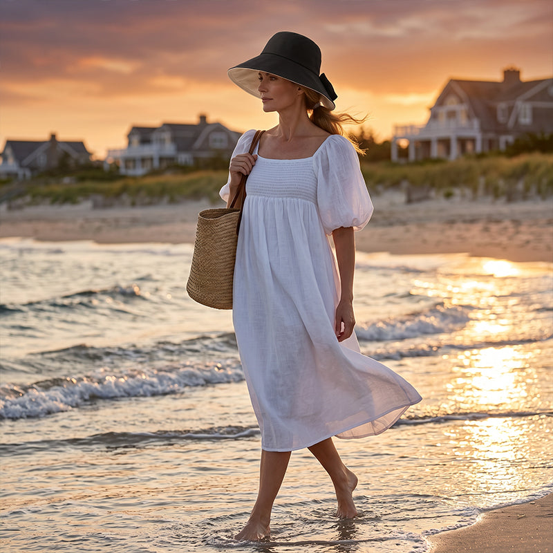 👒Capeline de Plage à Nœud – pliable, protection solaire à 360° 🎀