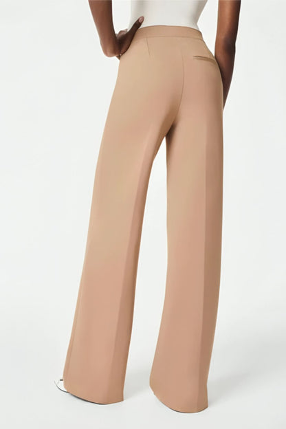 Mara | Pantalon Taille Haute à Boutons Dorés
