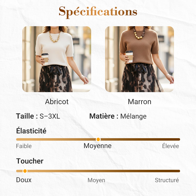 Ensemble deux pièces pour femme composé d'un pull et d'une jupe fluide à imprimé léopard