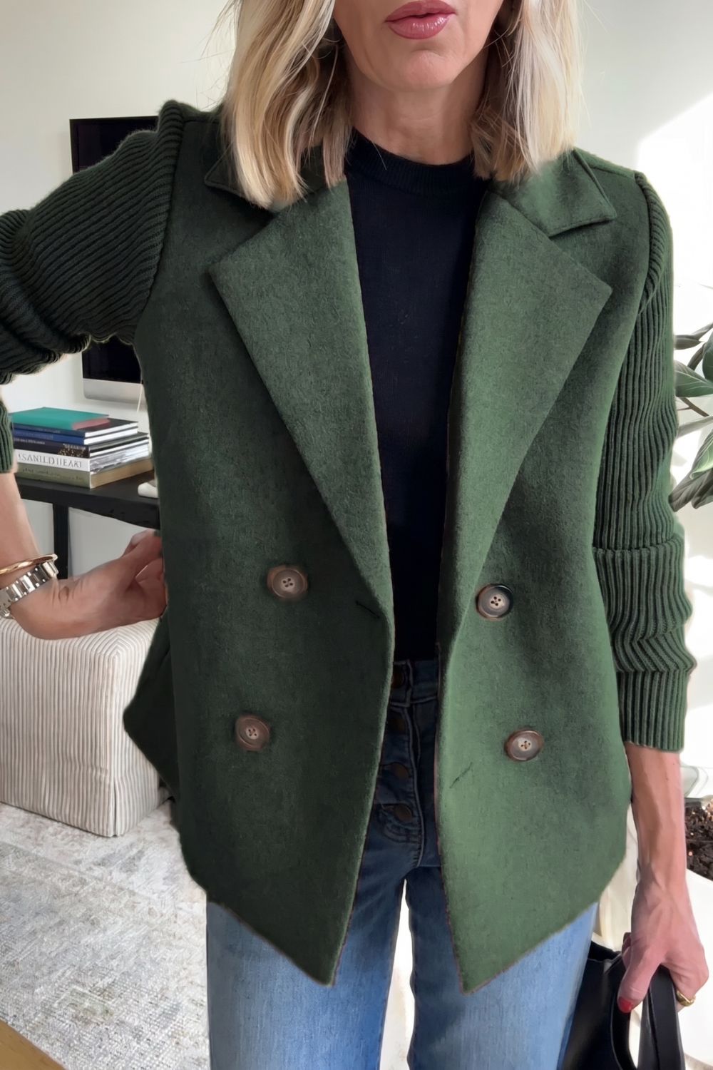 Camela™ Blazer à Manches Tricotées