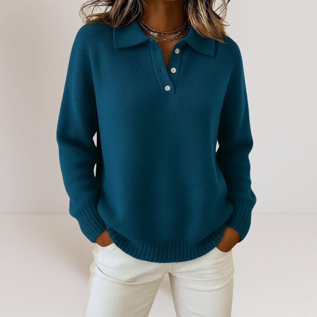 Olivia | Pull Doux à Col et Boutons