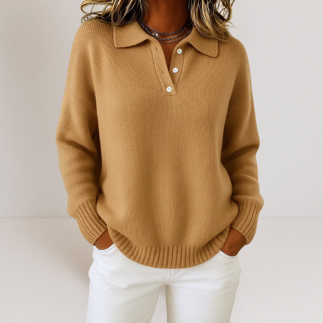 Olivia | Pull Doux à Col et Boutons