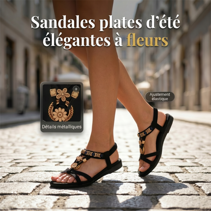 👡 Sandales Plates Respirantes à Bout Rond pour Femme – Légèreté & Style 🌸