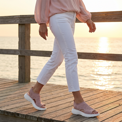 👡 Sandales compensées en maille respirante pour femmes – légères et confortables