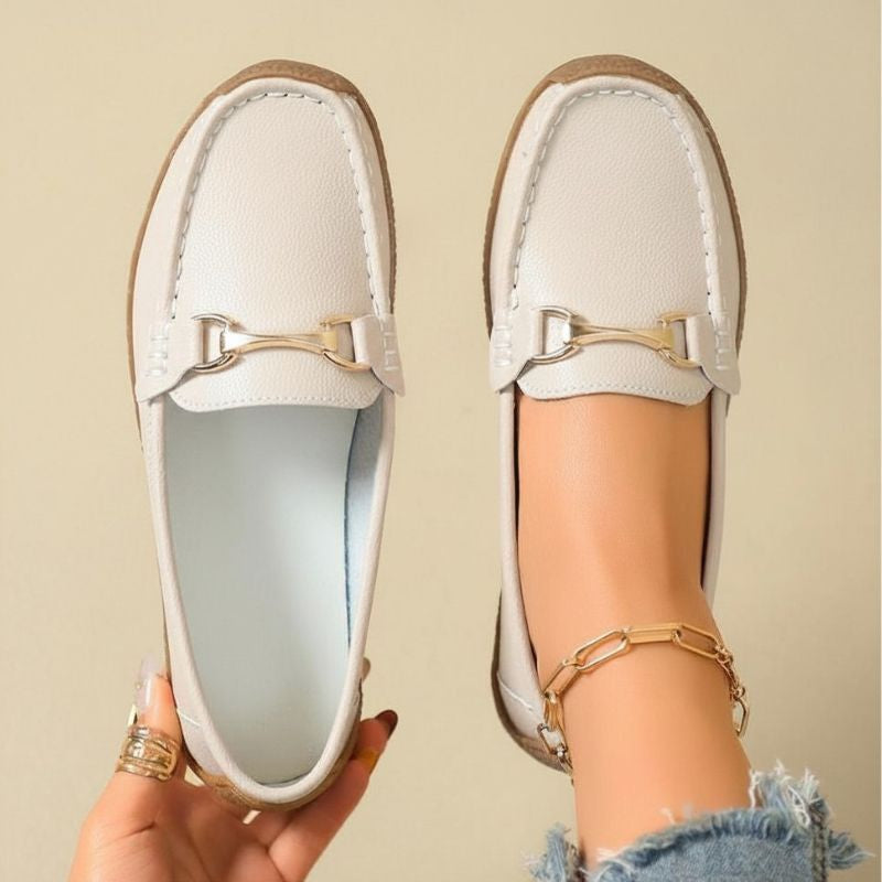 LUNA | Mocassins Souples Dorés