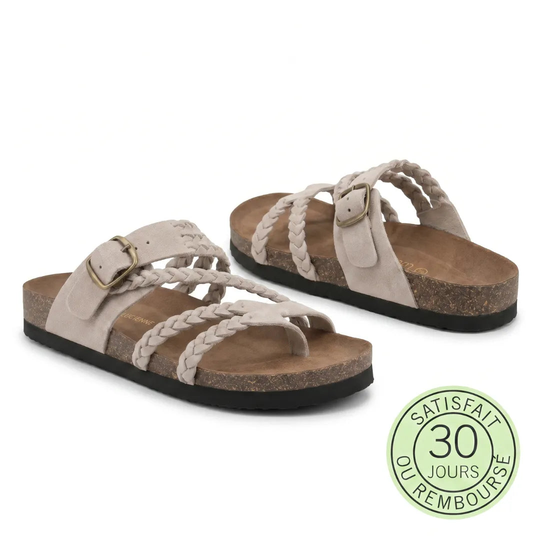 Tressia™ - Sandales en cuir à confort orthopédique femme