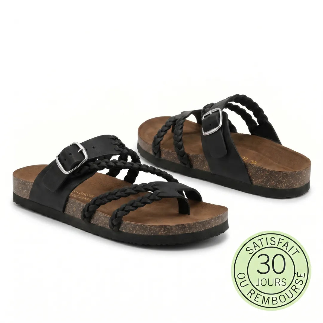 Tressia™ - Sandales en cuir à confort orthopédique femme