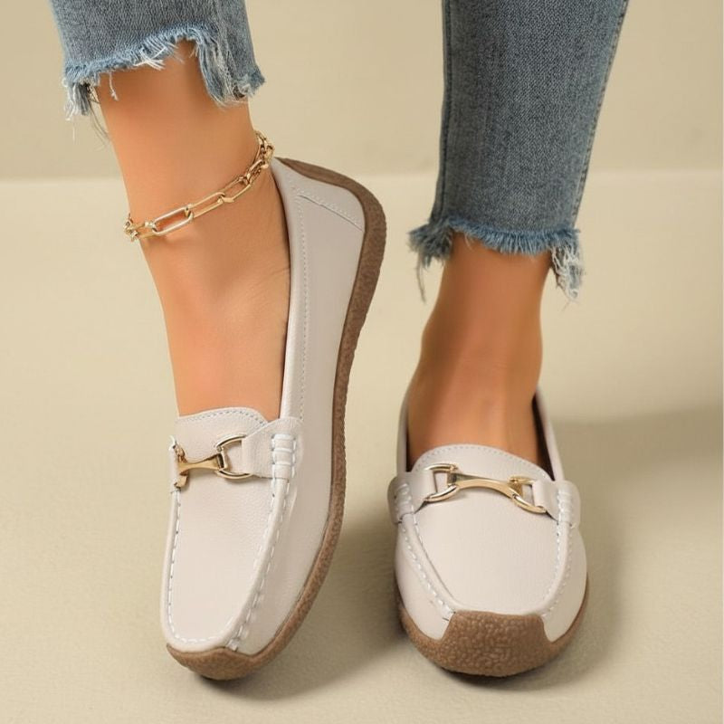 LUNA | Mocassins Souples Dorés