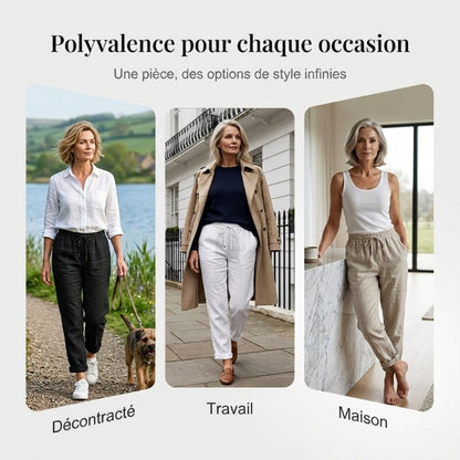 👖 Pantalon Décontracté à Jambe Droite – Coton & Lin Respirant, Taille Élastiquée & 6 Couleurs Disponibles 🌿👖