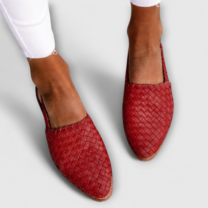 Simone | Mocassins Tressés à Bride Arrière