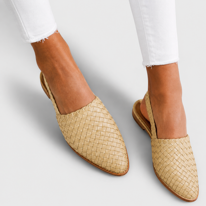Simone | Mocassins Tressés à Bride Arrière