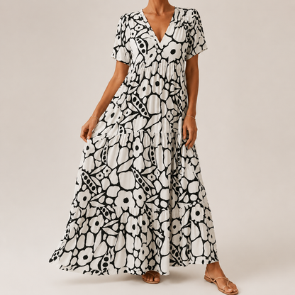 Enora - Robe Longue Bohème Élégante