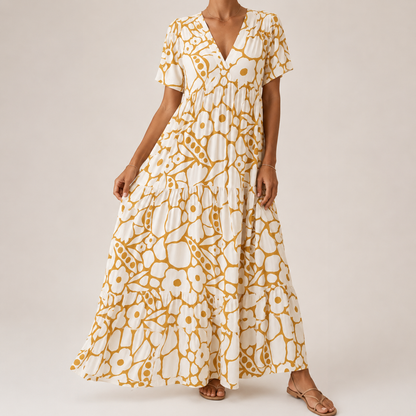 Enora - Robe Longue Bohème Élégante