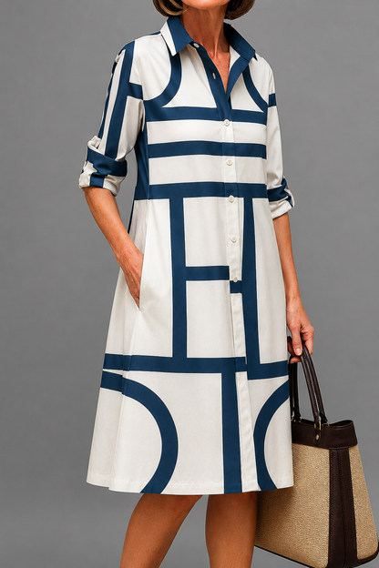 Noélie™ | Robe chemise midi élégante