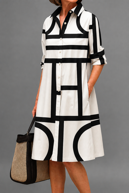 Noélie™ | Robe chemise midi élégante