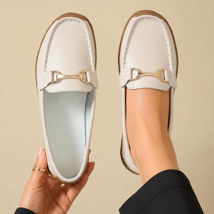 LUNA | Mocassins Souples Dorés