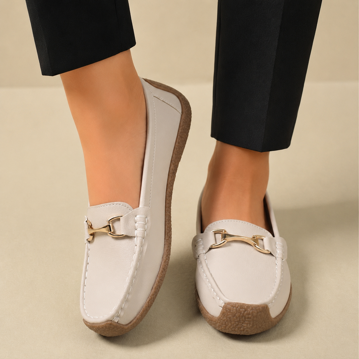 LUNA | Mocassins Souples Dorés
