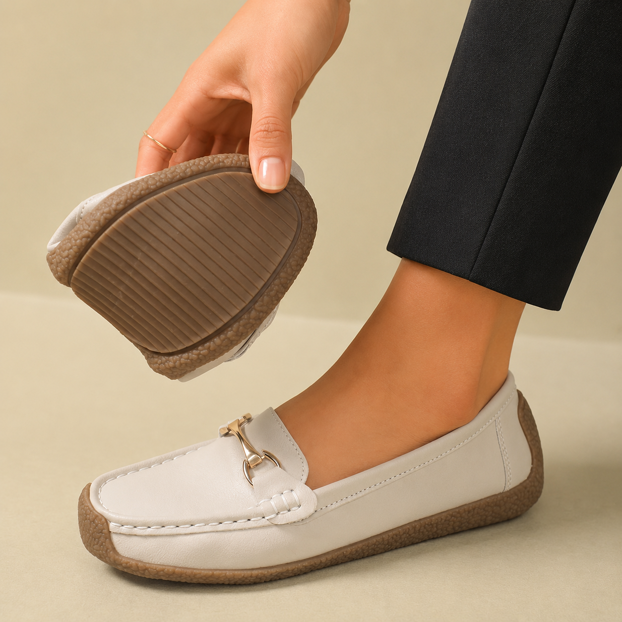 LUNA | Mocassins Souples Dorés