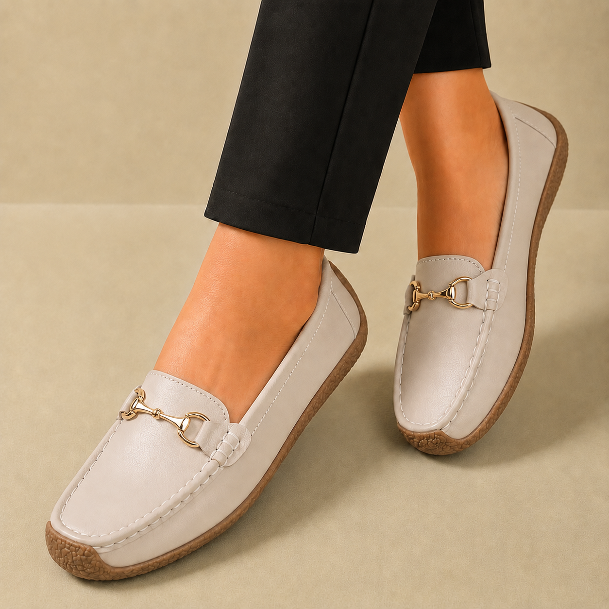 LUNA | Mocassins Souples Dorés