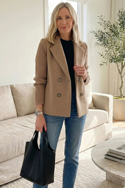Camela™ Blazer à Manches Tricotées