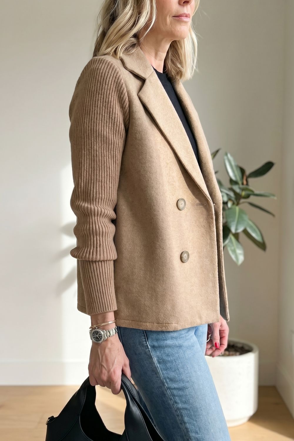 Camela™ Blazer à Manches Tricotées