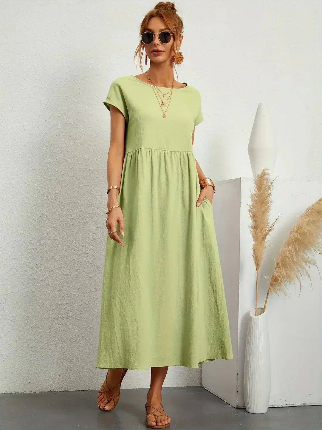 Gabrielle™ — Robe midi fluide élégance intemporelle