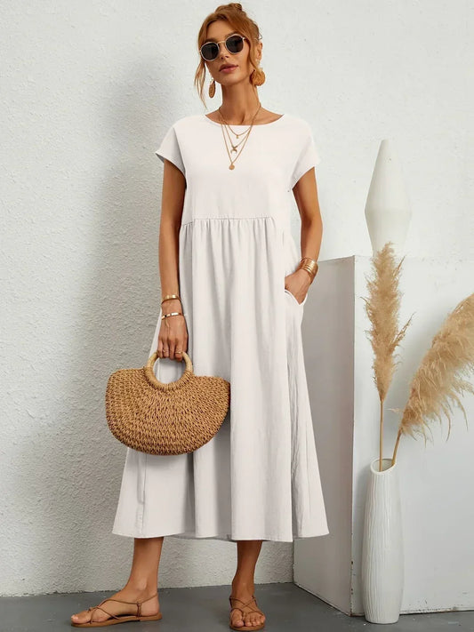 Gabrielle™ — Robe midi fluide élégance intemporelle