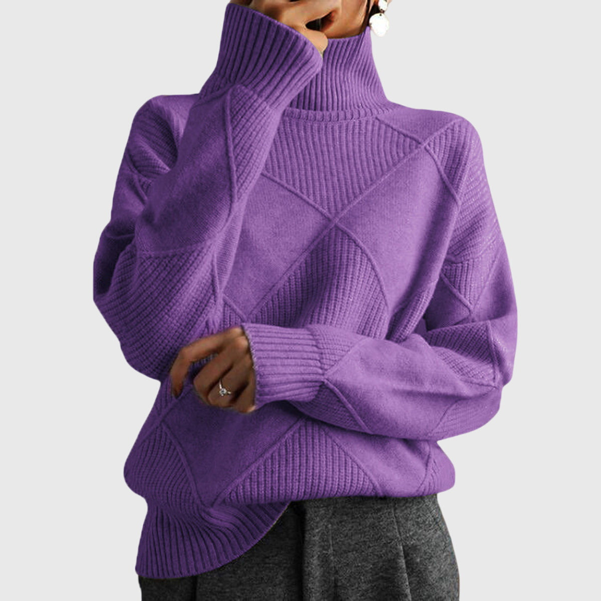 Agathe | Pull Col Montant Texturé