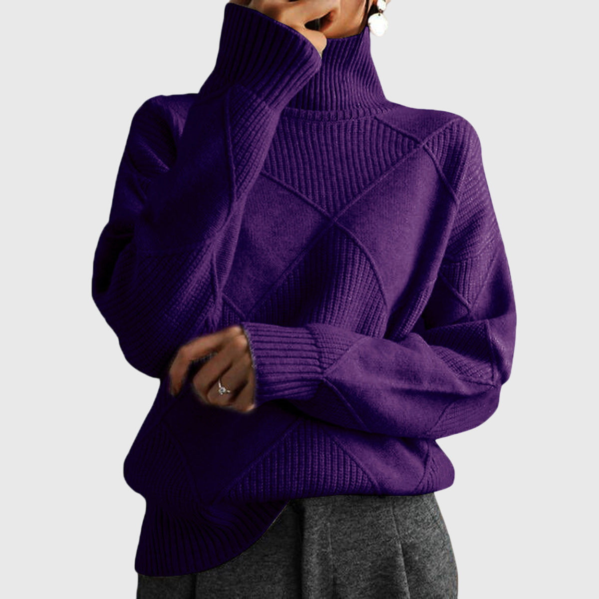 Agathe | Pull Col Montant Texturé