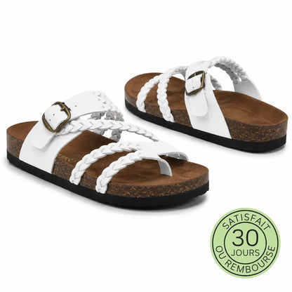 Tressia™ - Sandales en cuir à confort orthopédique femme