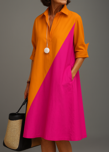 Élodie™ | Robe chemise midi raffinée