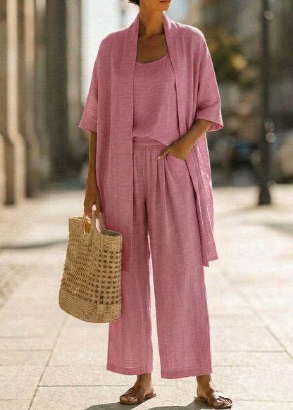 Abra | Ensemble Trois Pièces Minimaliste en Coton et Lin