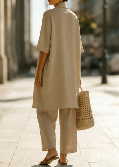Abra | Ensemble Trois Pièces Minimaliste en Coton et Lin