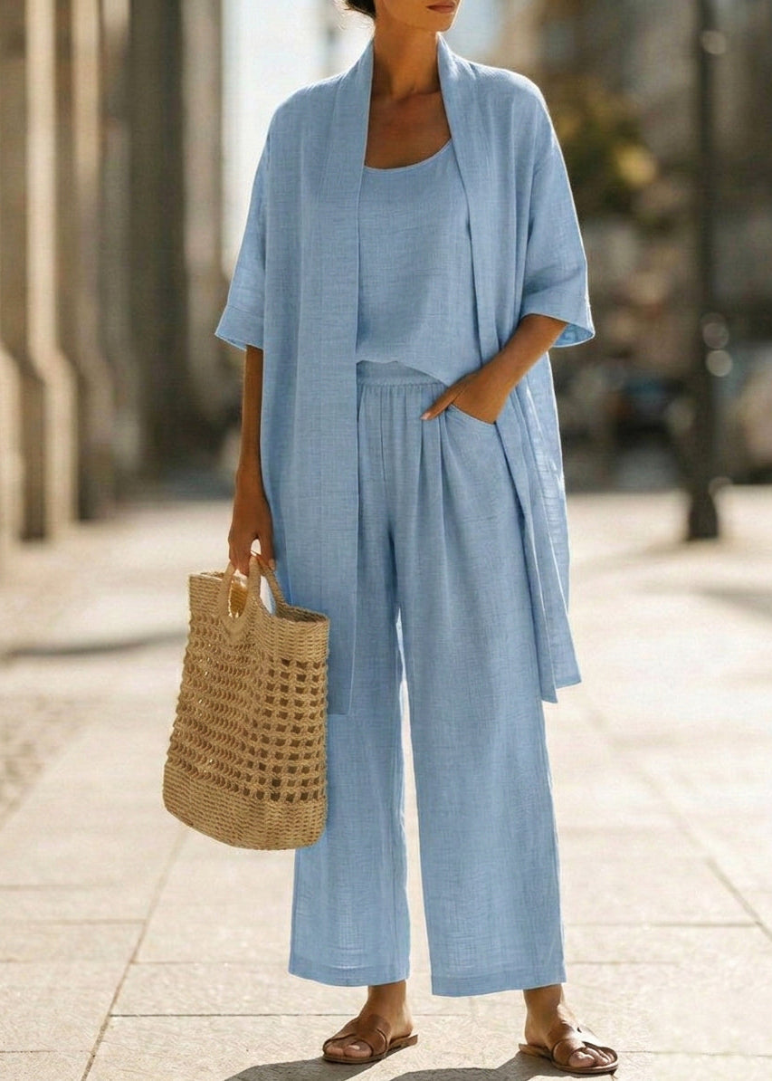 Abra | Ensemble Trois Pièces Minimaliste en Coton et Lin