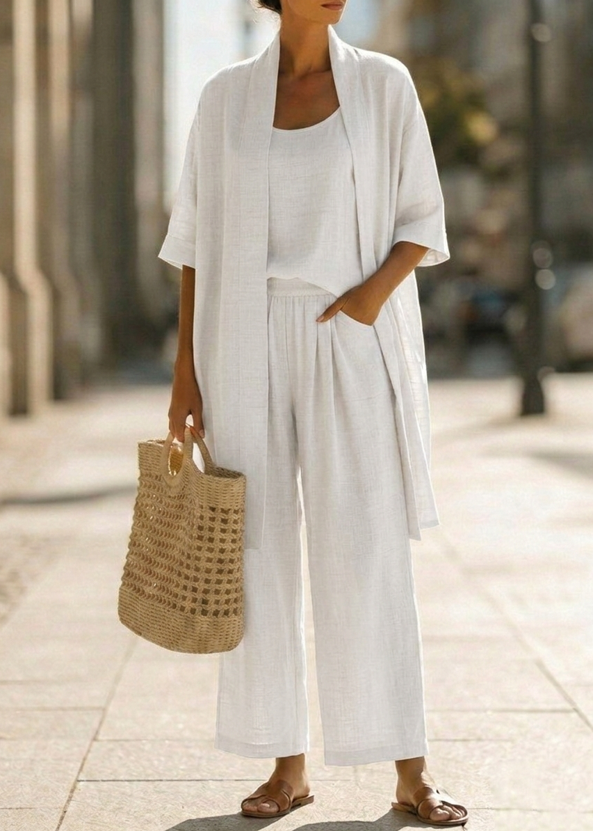 Abra | Ensemble Trois Pièces Minimaliste en Coton et Lin