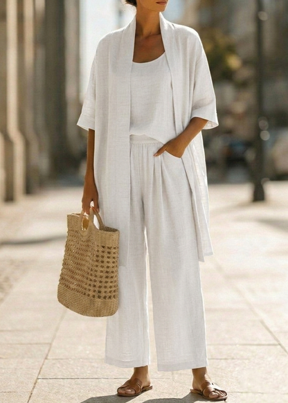Abra | Ensemble Trois Pièces Minimaliste en Coton et Lin