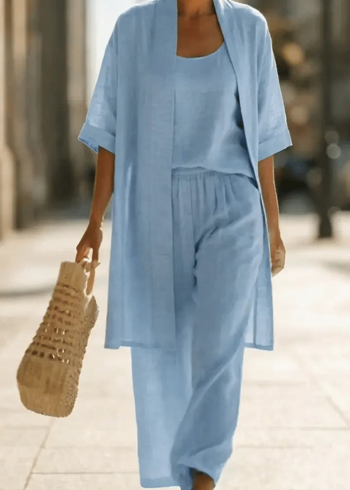 Abra | Ensemble Trois Pièces Minimaliste en Coton et Lin