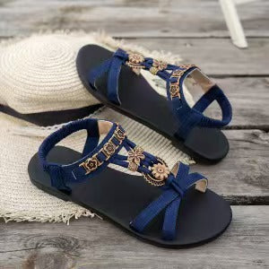 👡 Sandales Plates Respirantes à Bout Rond pour Femme – Légèreté & Style 🌸