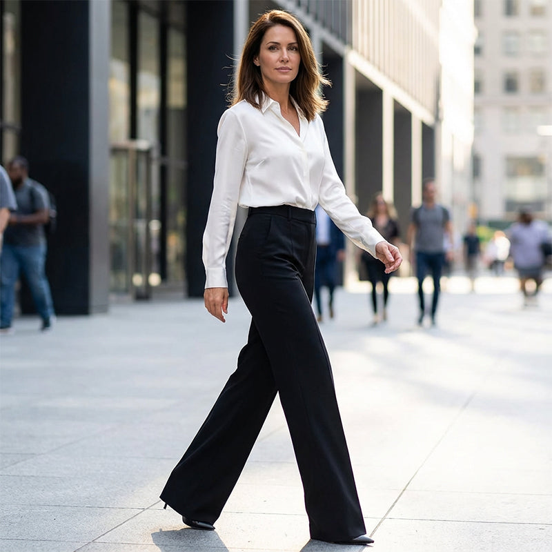 Selma | Pantalon Tailleur Taille Haute Élancé