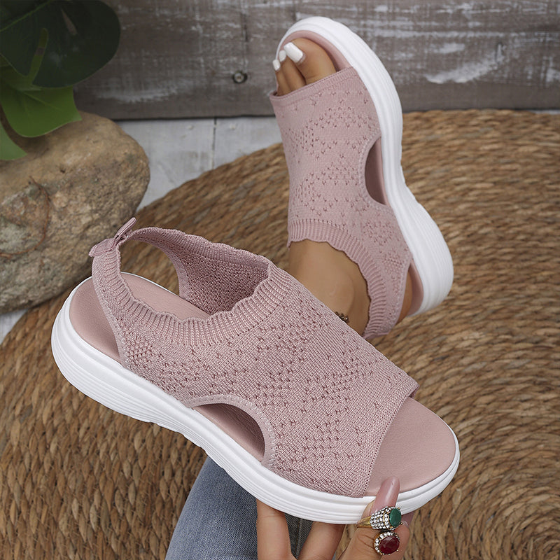👡 Sandales compensées en maille respirante pour femmes – légères et confortables