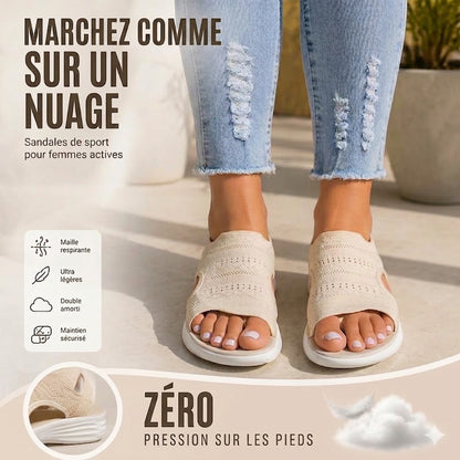 Sandales à plateforme en tricot respirant pour femme