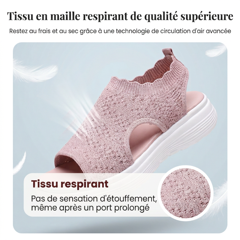 👡 Sandales compensées en maille respirante pour femmes – légères et confortables