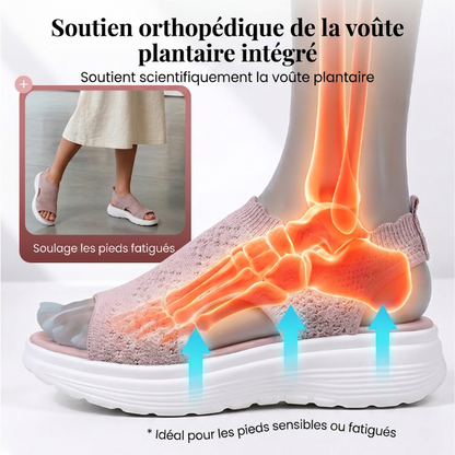 👡 Sandales compensées en maille respirante pour femmes – légères et confortables