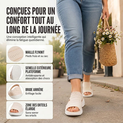 Sandales à plateforme en tricot respirant pour femme