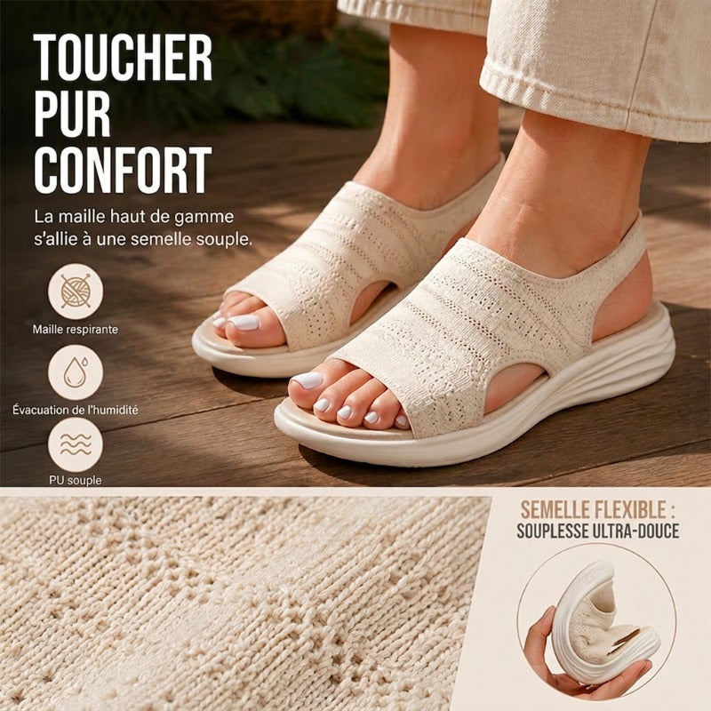 Sandales à plateforme en tricot respirant pour femme